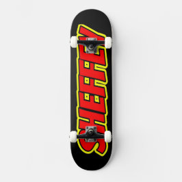 Sheffey Red Comic Fonts Skate board deck