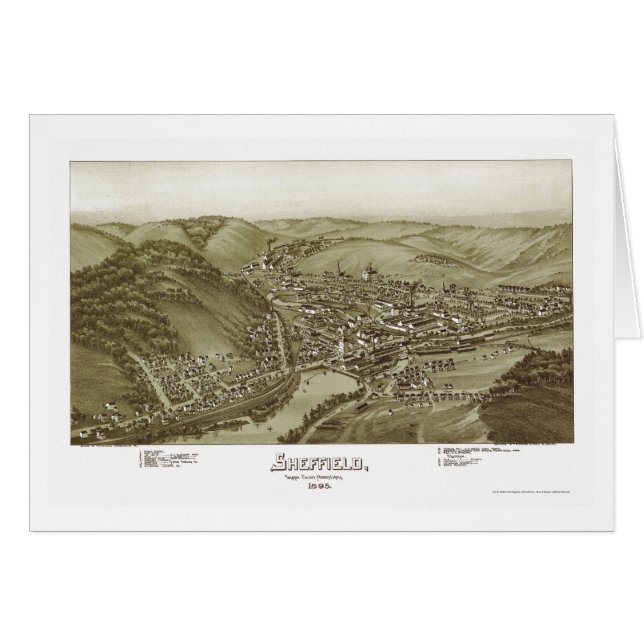 Sheffield, mapa panorámico del PA - 1895 (Anverso (Horizontal))