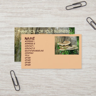 Shelf Fungus en tarjeta de visita Stump
