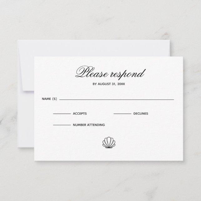 Shell de mar - tarjeta RSVP (Anverso)