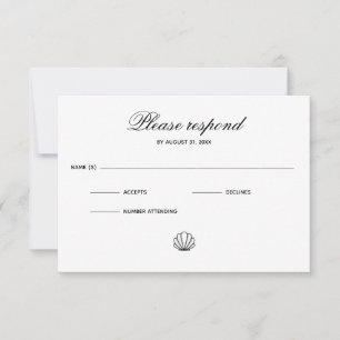 Shell de mar - tarjeta RSVP