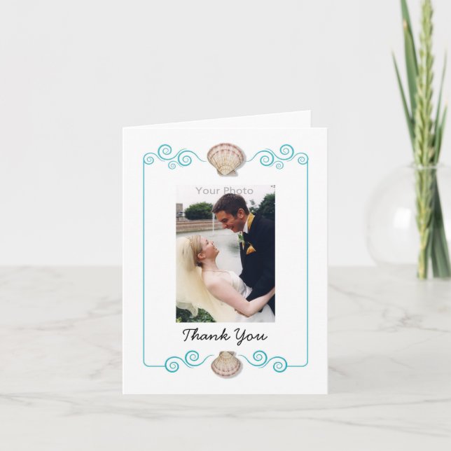 Shell Swirl Gracias Tarjeta Fotográfica (Anverso)