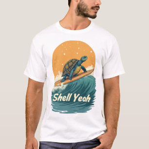 ¡Shell Yeah! Camiseta de tortuga de surf