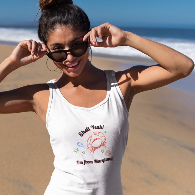 "Shell Yeah! I'm from Maryland" Crab Tank Top (Subido por el creador)
