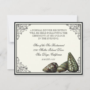 Shells Black and Cream - Invitación a la recepción