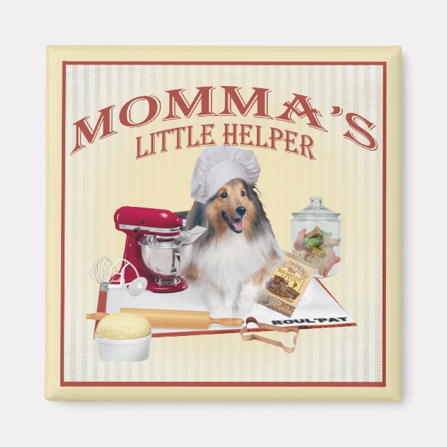 Sheltie Momma's Helper imanes (Frente)
