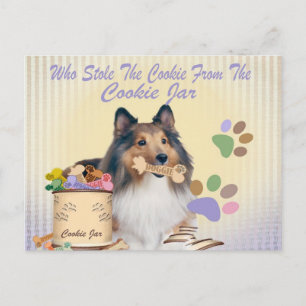 Sheltie Robó La Galleta De Las Tarjetas Cookie Jar
