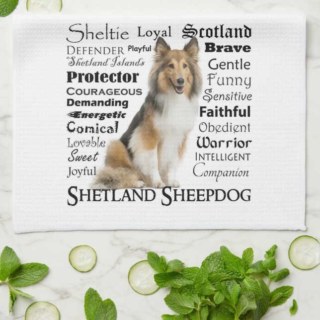 Sheltie Traits Kitchen Toalla (Doblado)