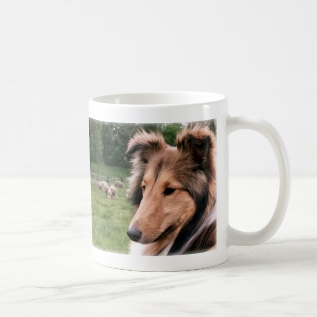 Sheltie y taza de las ovejas (Derecha)