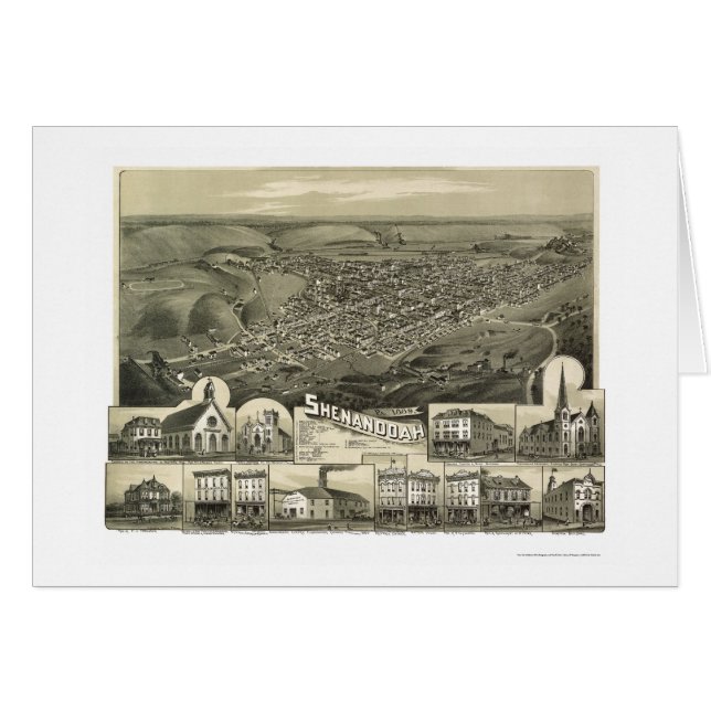 Shenandoah, mapa panorámico del PA - 1889 (Anverso (Horizontal))
