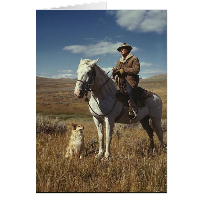 Shepherd with his horse and dog on Gravelly Range (Frente)