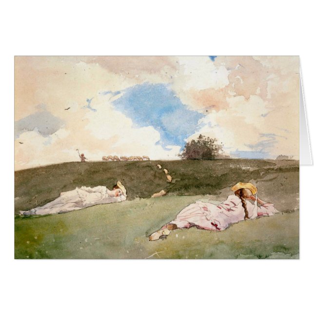 Shepherdesses que descansan - tarjeta del arte (Anverso (Horizontal))