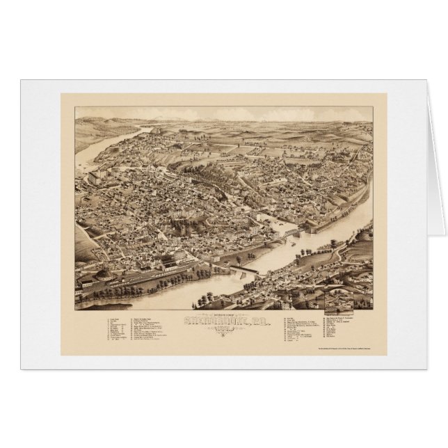 Sherbrooke, Québec, mapa panorámico de Canadá - (Anverso (Horizontal))