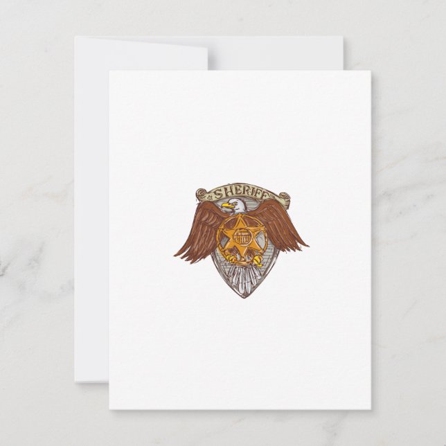 Sheriff Badge American Eagle Shield Drawing (Anverso)