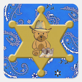 Sheriff Badge Blue Bandanna Pegatina