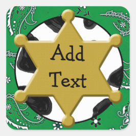 Sheriff Badge Green Bandanna Pegatina