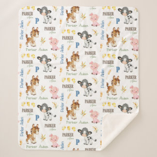 Sherpa Animales de la granja Nombre Repetir la manta | Sh