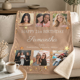 Sherpa Colaje de fotos de cumpleaños mejores amigas Manta