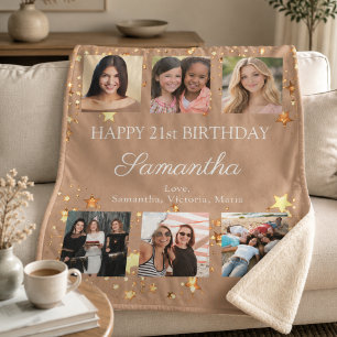 Sherpa Colaje de fotos de cumpleaños mejores amigas Manta