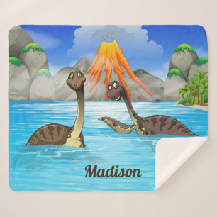 Sherpa Cute Dinosaurios manta nombre personalizado