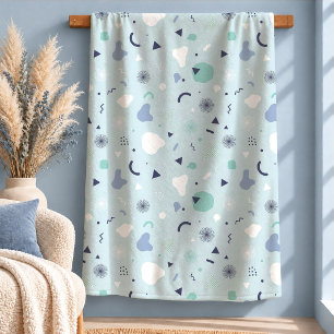 Sherpa Diseño de Manta de Formas Abstractas de Azul Polvo