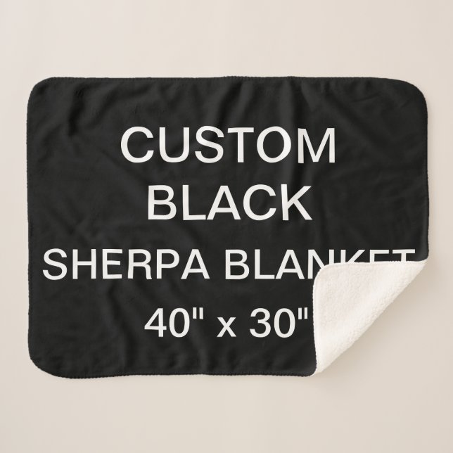 Sherpa El personalizado personalizó 40" NEGRO x 30" manta (Anverso (horizontal))