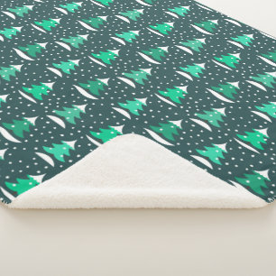 Sherpa estampado de invierno de árboles de Navidad manta