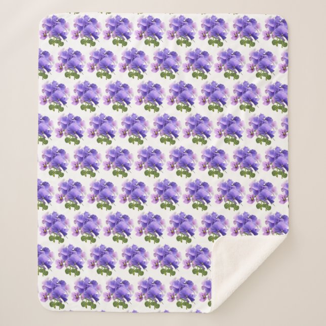 Sherpa Flores Dulces de Pensamiento de Lavanda - Manta Sh (Anverso)
