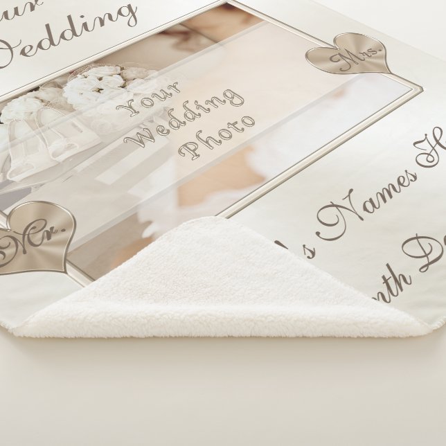 Sherpa Foto y manta personalizada del tiro de la boda (3/4)