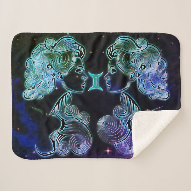 Sherpa gemini la manta de zodiaco gemelos (Anverso (horizontal))