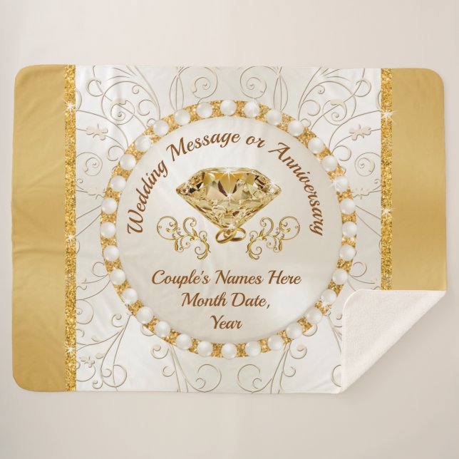 Sherpa Magnífica manta personalizada para regalo de Boda (Anverso (horizontal))