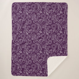 Sherpa Manta acogedora de flores de lavanda caprichosas