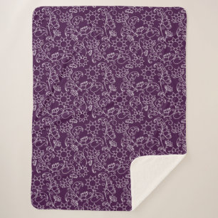 Sherpa Manta acogedora de flores de lavanda caprichosas