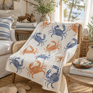 Sherpa Manta Cangrejo Mandala Azul y Naranja Costera Play
