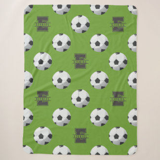 Sherpa Manta con Monograma de Fútbol con Nombre – Letra E