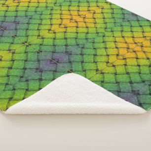Sherpa Manta con patrón verde y amarillo