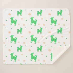 Sherpa Manta con silueta de chihuahua verde pastel minima