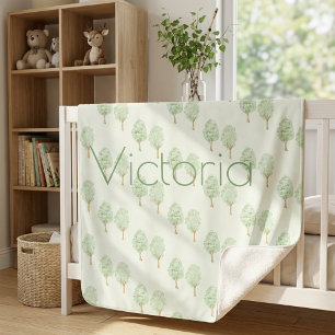 Sherpa Manta de árboles de acuarela personalizada para gu