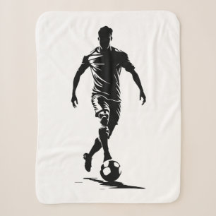 Sherpa Manta de Arte con Silueta de Jugador de Fútbol Min