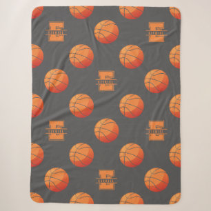 Sherpa Manta de baloncesto con monograma y nombre - Letra