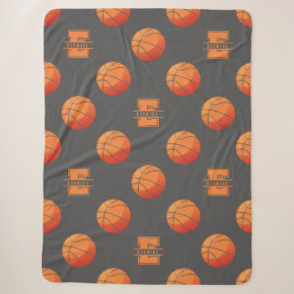 Sherpa Manta de baloncesto con monograma y nombre - Letra