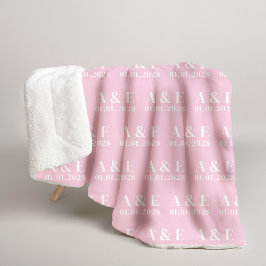 Sherpa Manta de boda rosa personalizada para regalo de no