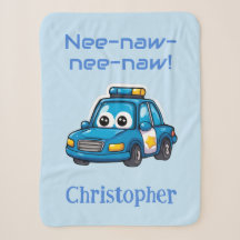 Manta de Coche de Policía, Personalizada para Niño