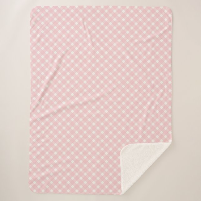 Sherpa Manta de cuadros rosados (Anverso)