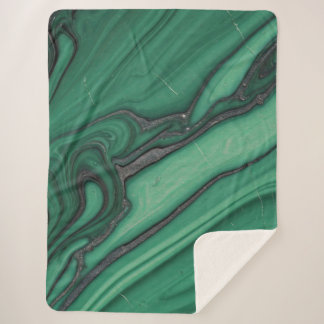 Sherpa Manta de felpa mármol verde, negro y plata