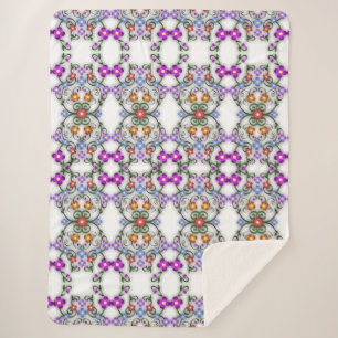 Sherpa manta de flores ornamentales