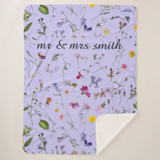 Sherpa manta de flores secas prensadas personalizado