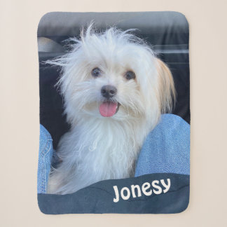 Sherpa Manta de foto de perro personalizada con el nombre