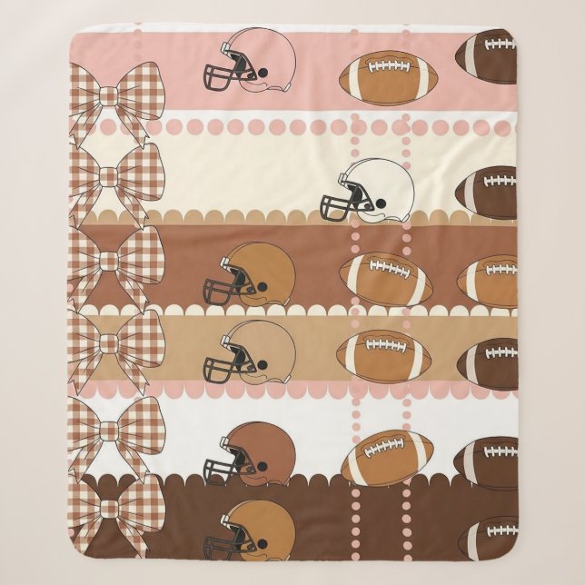 Sherpa Manta de fútbol Coquette con estampado de leopardo (Anverso)