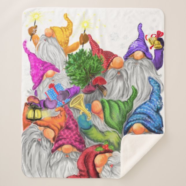 Sherpa Manta de Gnomos de Navidad (Anverso)